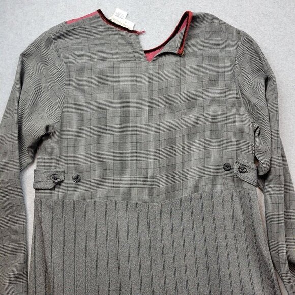 Faith Celia Forrester Dress Womens Medium Mixed Media Patchwork Lace Velvet Trim - Picture 11 of 13